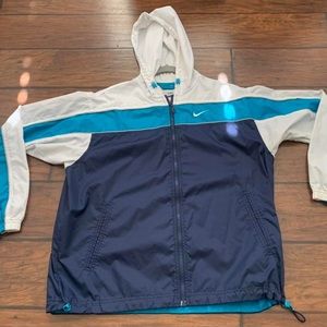 Two tone blue nike windbreaker